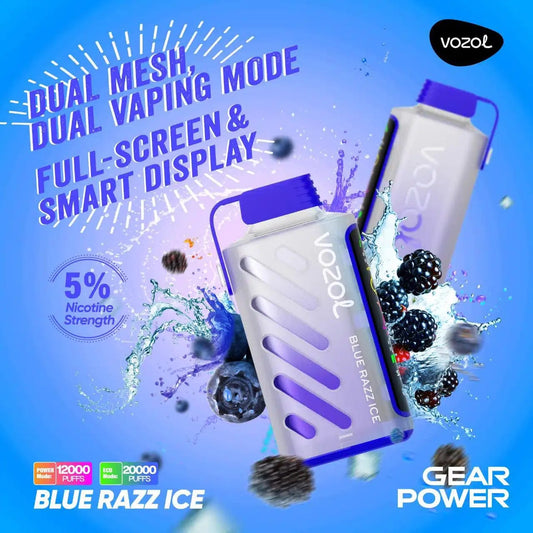 Vozol Gear Power 20000 Blue Razz Ice