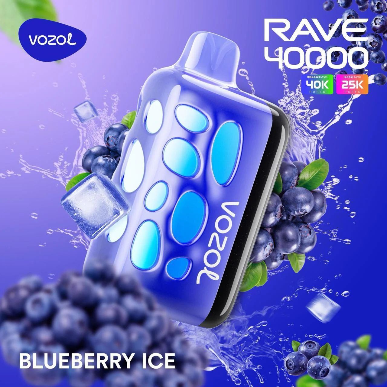 Vozol Rave 40000 Blueberry Ice - Pufist