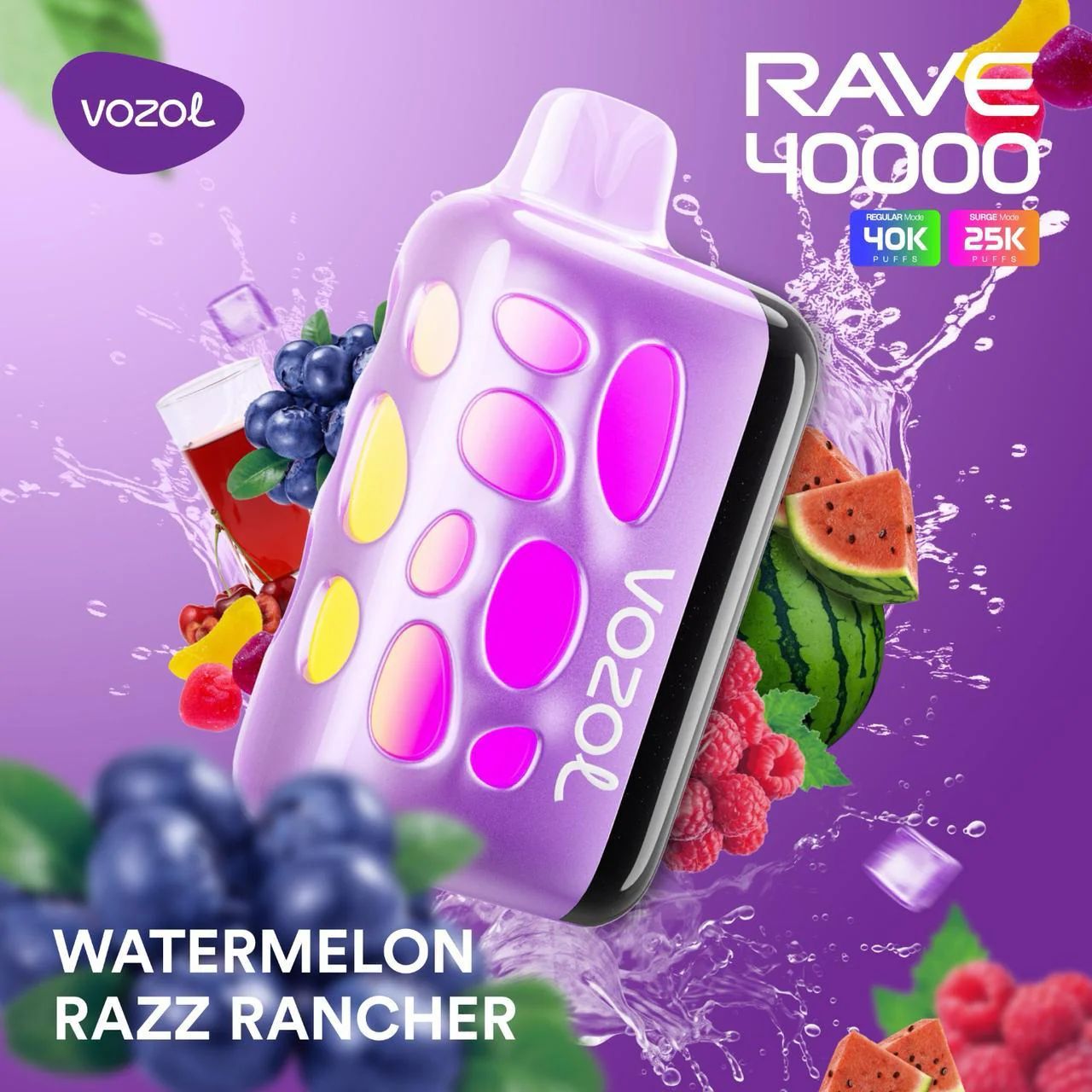 Vozol Rave 40000 Watermelon Razz Rancher - Pufist